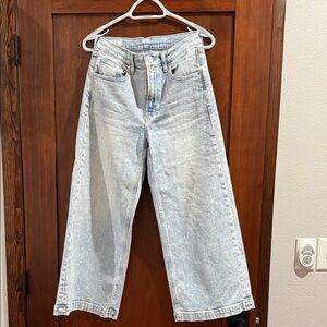 Gap light blue wide leg cropped denim